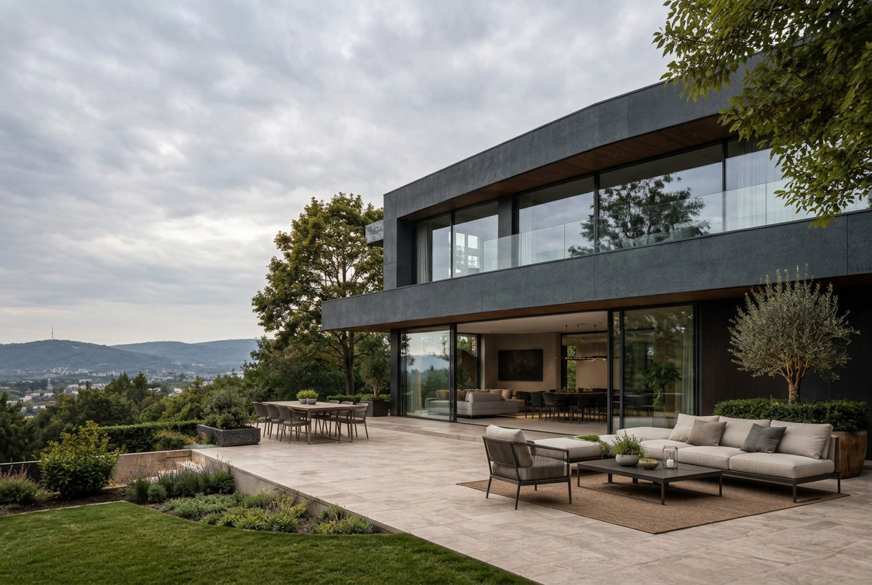 Moderne Villa mit großzügigem Garten
